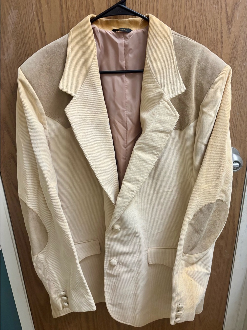 Vintage Pioneer Wear Western Blazer Corduroy Suede Yoke Size 50